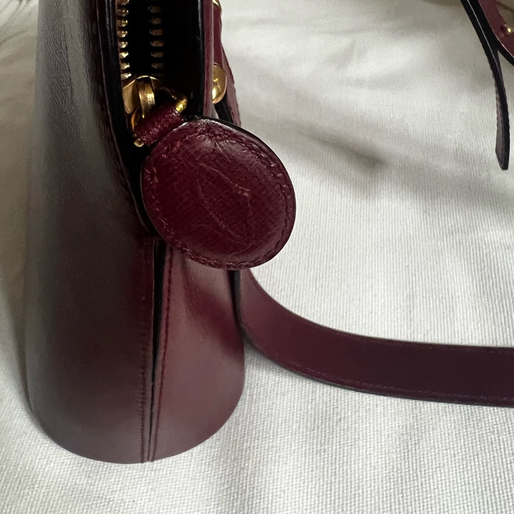 💋Cartier Burgundy Leather Crossbody Bag - Picture 11 of 12